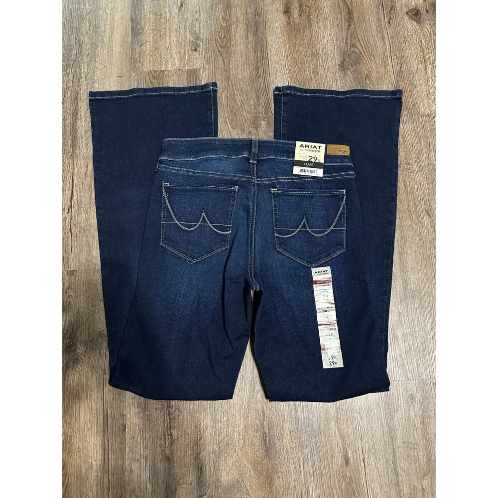 NWT Ariat Womens Ultra Stretch Perfect Rise Flare Jeans Size 29R Dark Wash